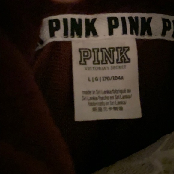 NWOT PINK Maroon Fuzzy Half-Zip Pullover - Picture 4 of 4